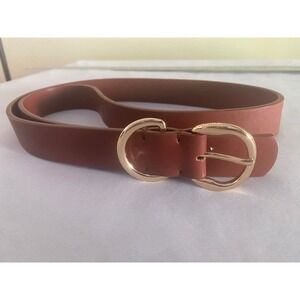 Chaps Faux Leather Belt Gold Buckle Brown Belt Women's Belt 45"‎ Long 14 - 16 XL